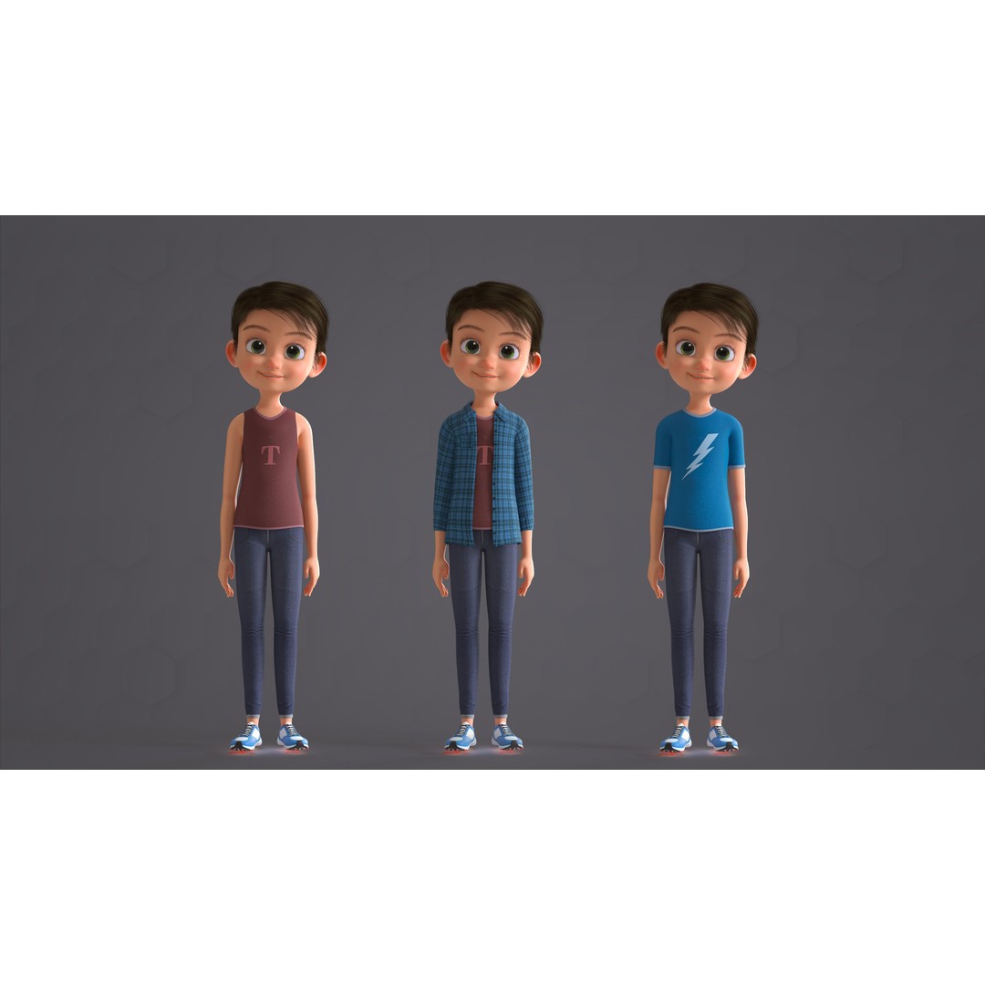 Cartoon Family 3D Model – Low Poly Rigged Characters for Animation - View 47