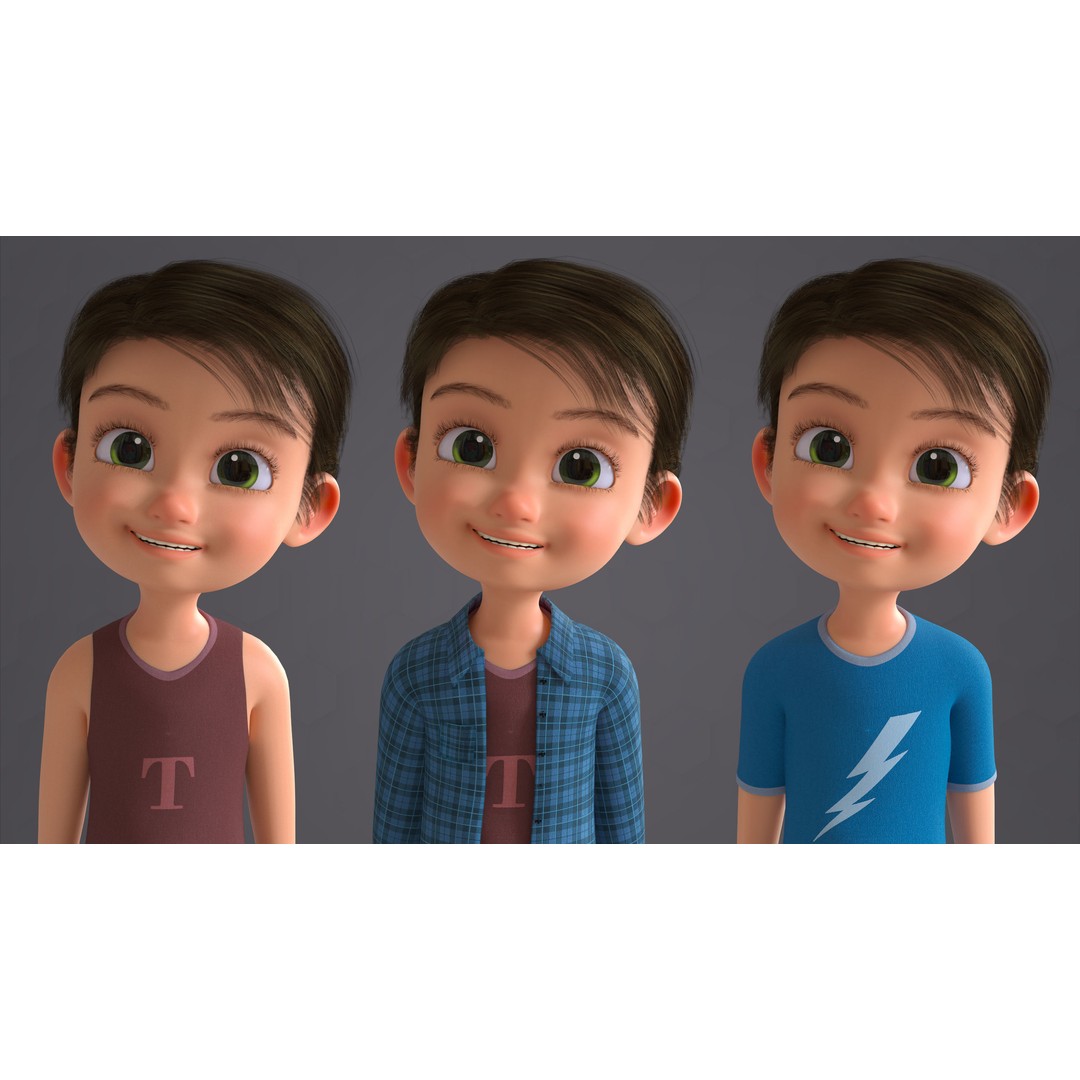 Cartoon Family 3D Model – Low Poly Rigged Characters for Animation - View 48
