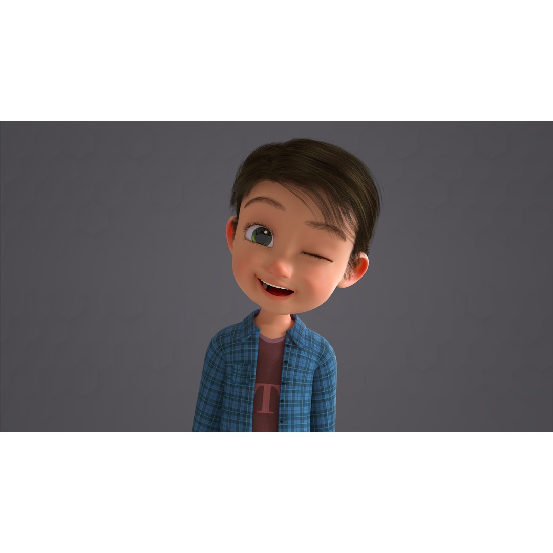 Cartoon Family 3D Model – Low Poly Rigged Characters for Animation - View 49