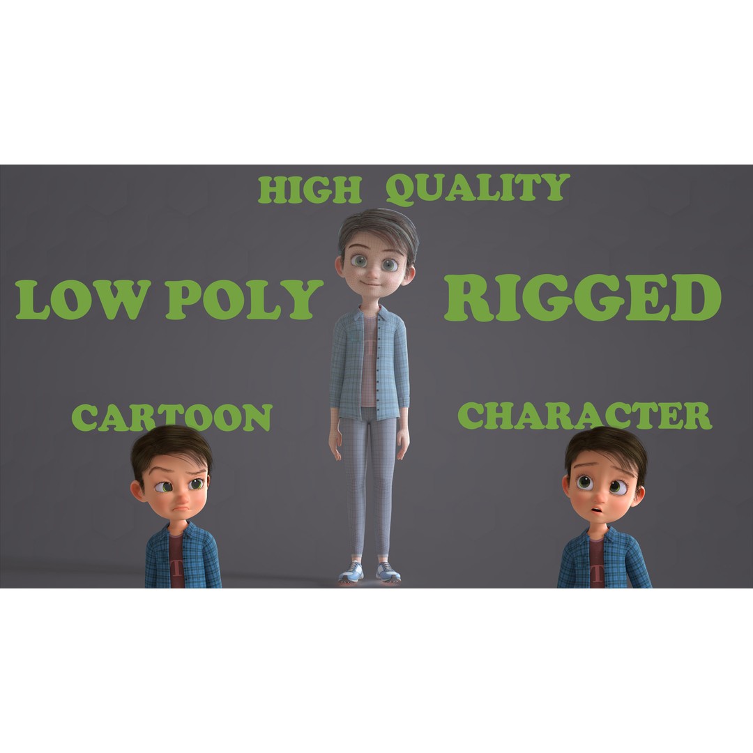 Cartoon Family 3D Model – Low Poly Rigged Characters for Animation - View 53