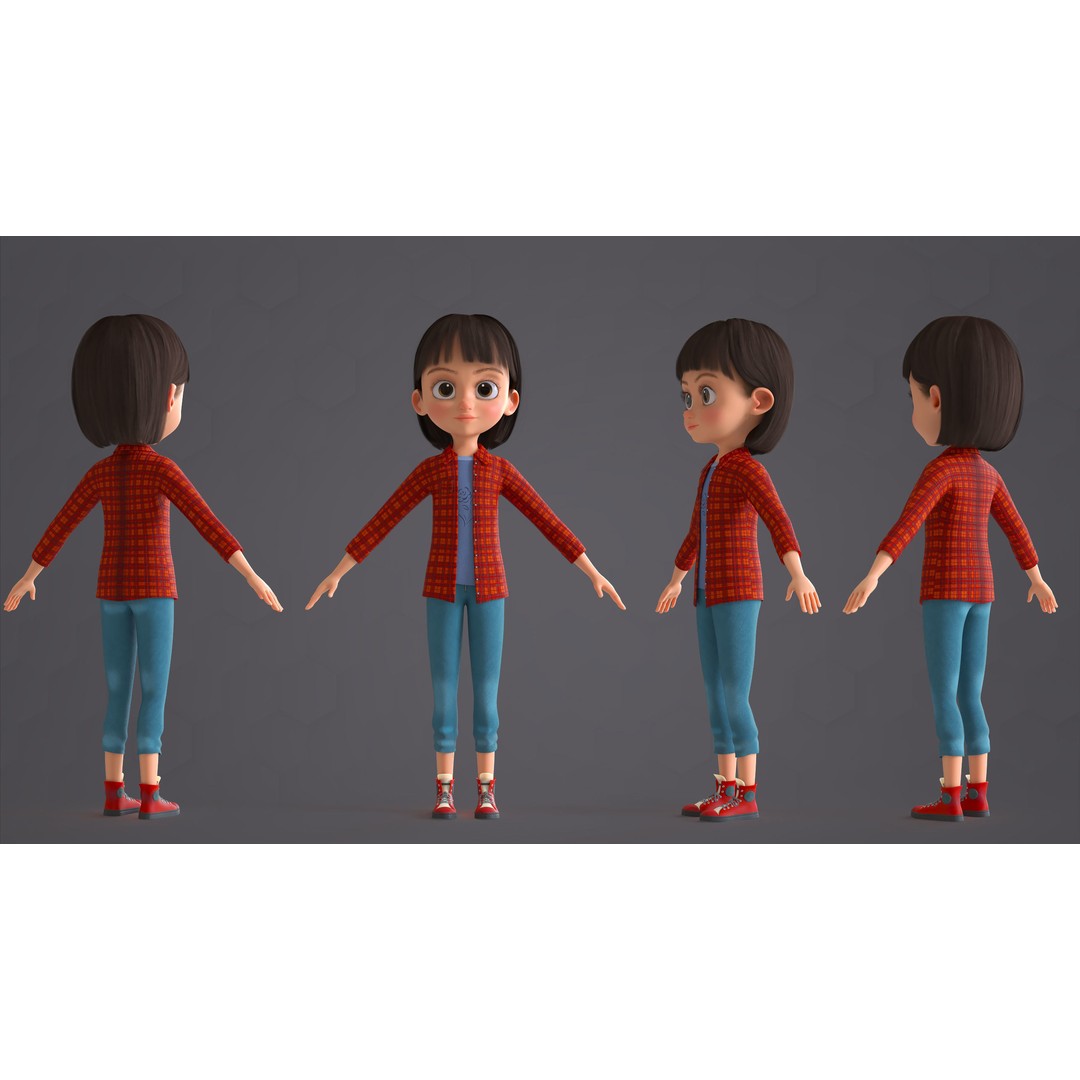 Cartoon Family 3D Model – Low Poly Rigged Characters for Animation - View 55