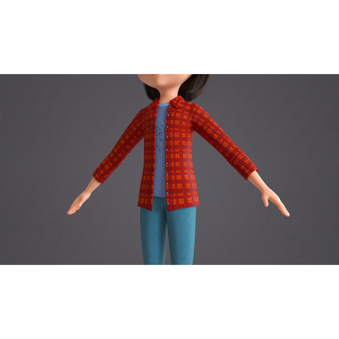 Cartoon Family 3D Model – Low Poly Rigged Characters for Animation - View 57