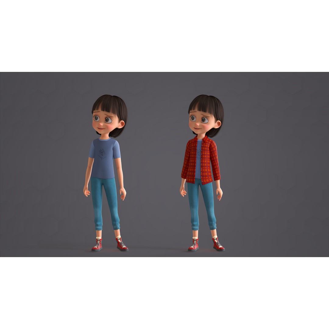 Cartoon Family 3D Model – Low Poly Rigged Characters for Animation - View 59