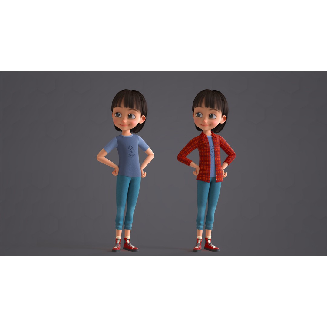 Cartoon Family 3D Model – Low Poly Rigged Characters for Animation - View 60