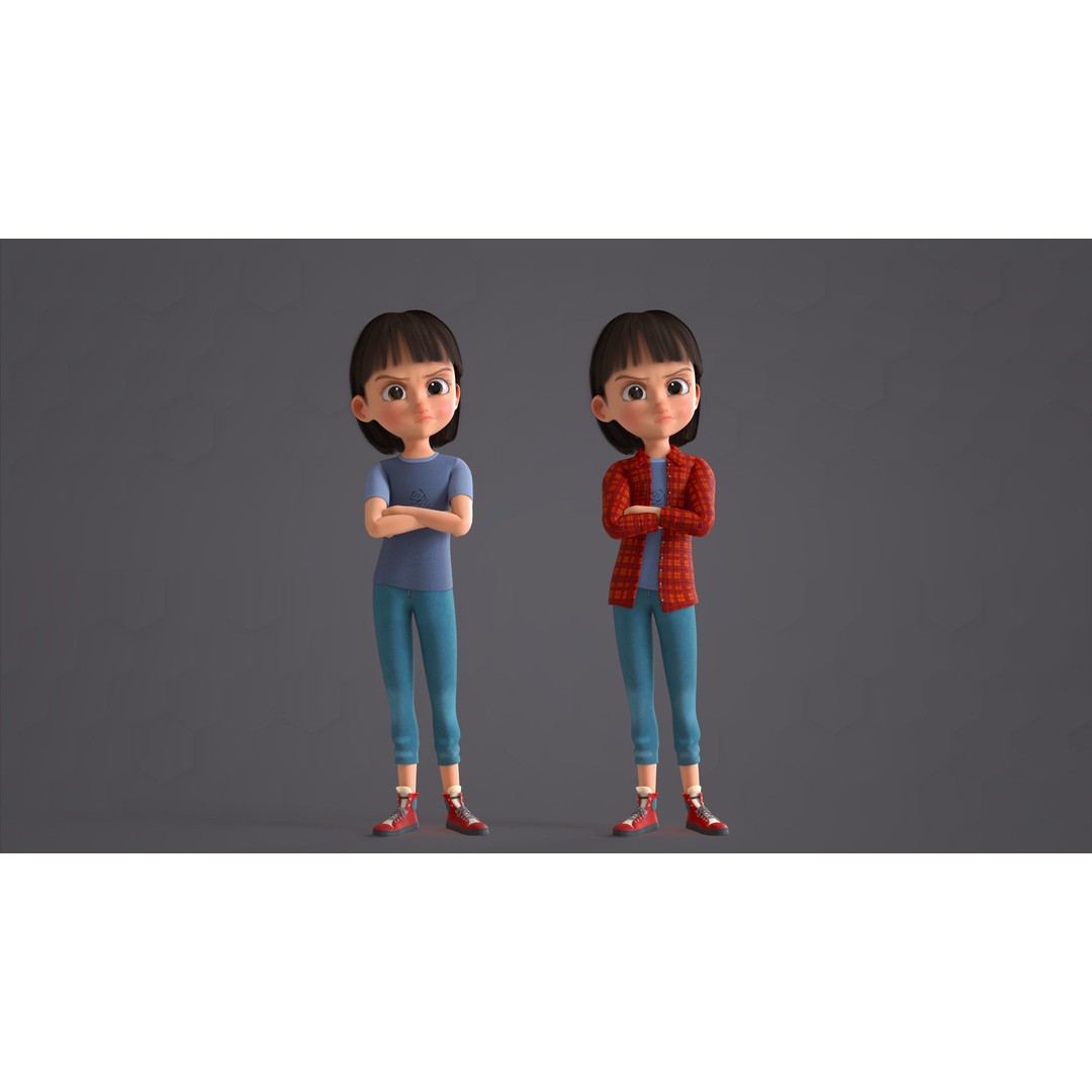 Cartoon Family 3D Model – Low Poly Rigged Characters for Animation - View 61