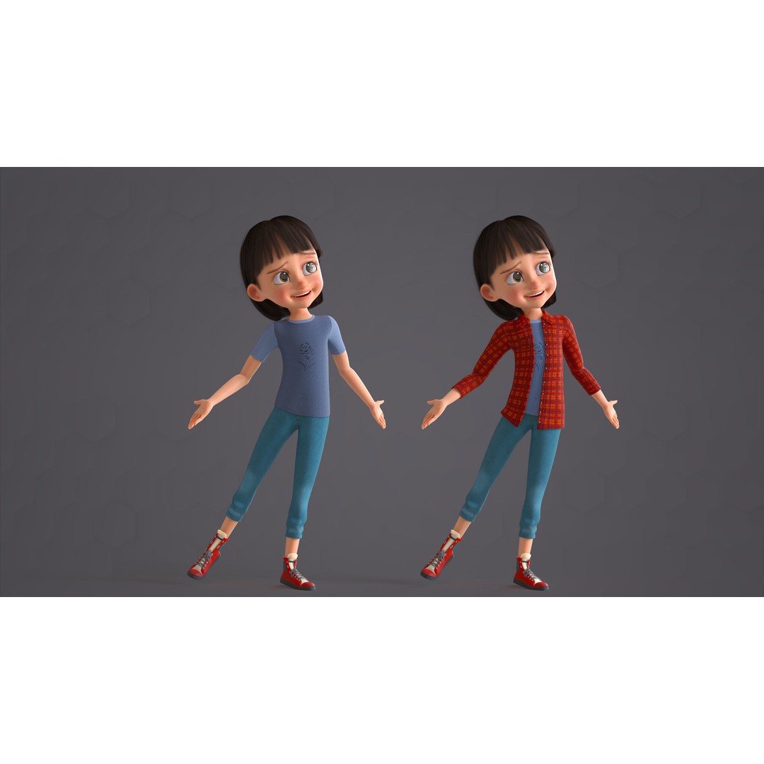 Cartoon Family 3D Model – Low Poly Rigged Characters for Animation - View 62