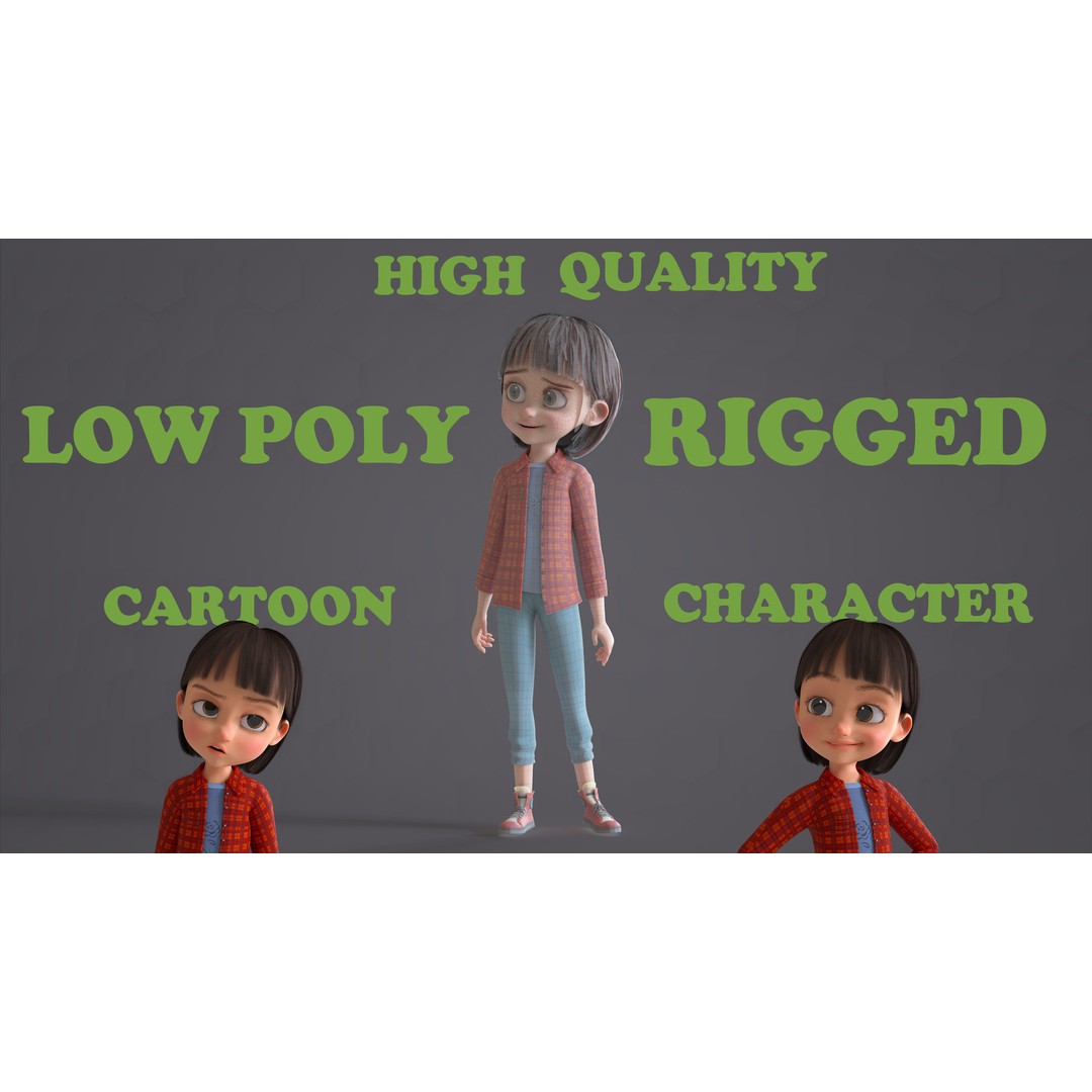 Cartoon Family 3D Model – Low Poly Rigged Characters for Animation - View 68