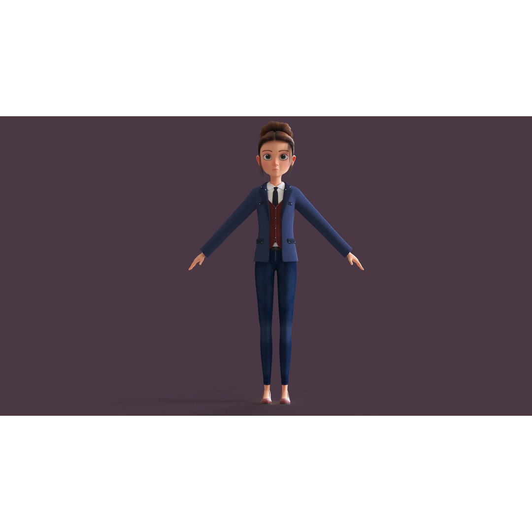 Cartoon Family 3D Model – Low Poly Rigged Characters for Animation - View 7