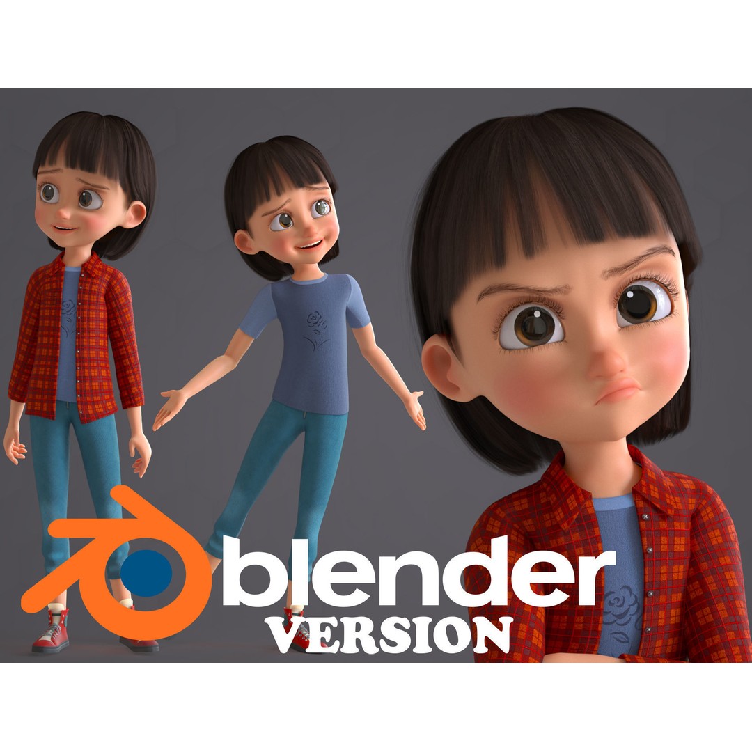 Cartoon Family 3D Model – Low Poly Rigged Characters for Animation - View 70