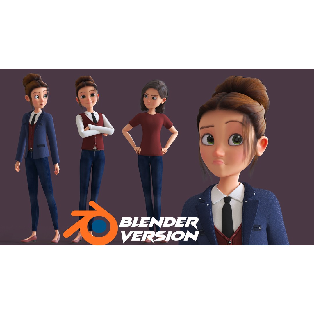Cartoon Family 3D Model – Low Poly Rigged Characters for Animation - View 72