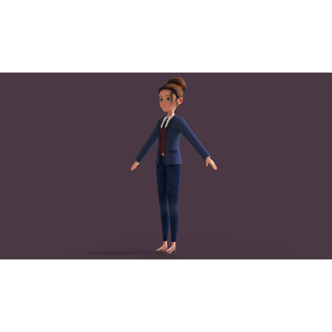 Cartoon Family 3D Model – Low Poly Rigged Characters for Animation - View 8