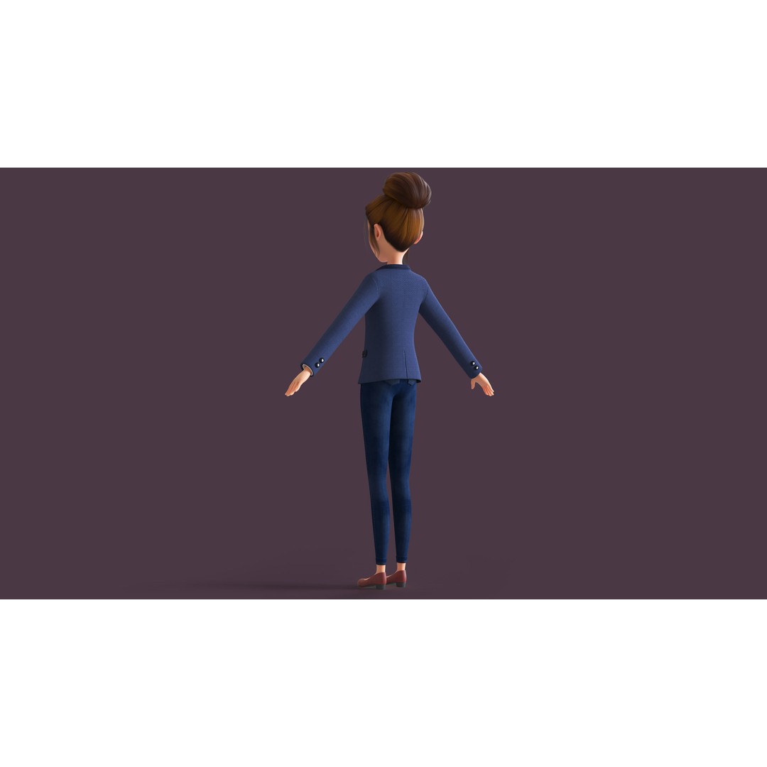 Cartoon Family 3D Model – Low Poly Rigged Characters for Animation - View 9