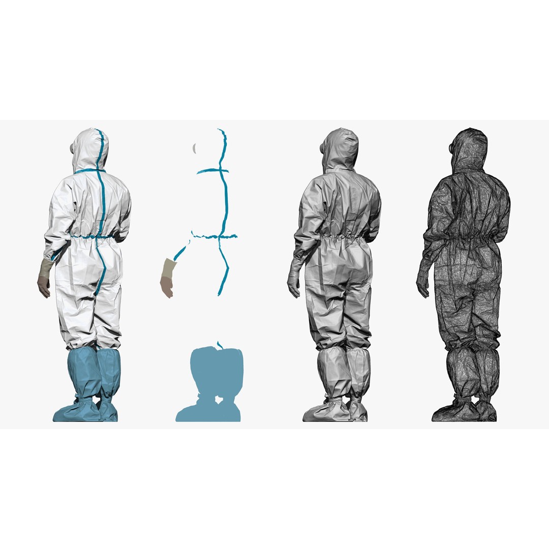 Medical Worker 3D Model – Realistic Hazmat Suit Character, FBX - View 5