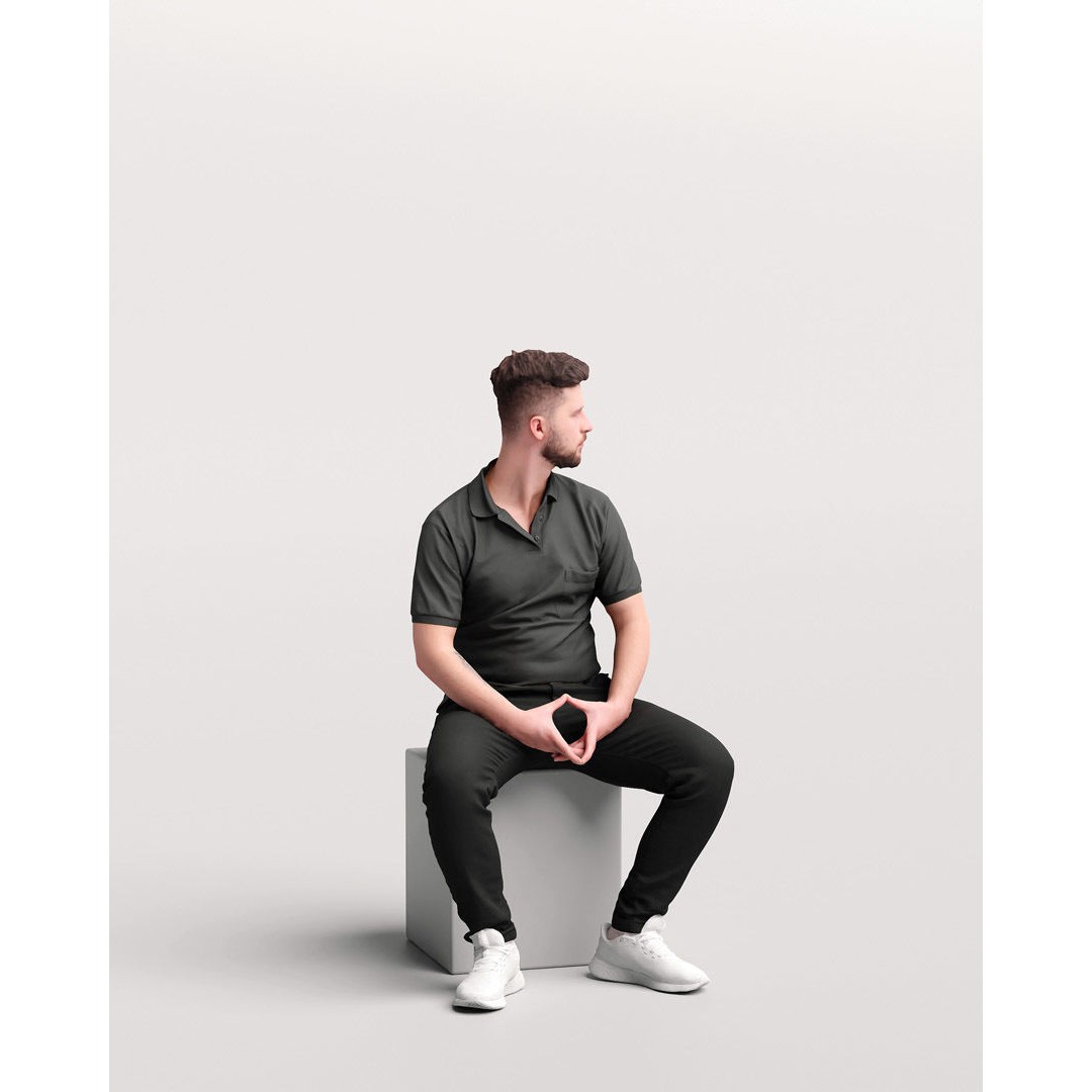 Humano Sitting Young Man 3D Model – Realistic PBR Character, FBX - View 10