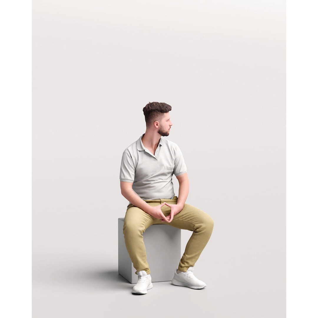 Humano Sitting Young Man 3D Model – Realistic PBR Character, FBX - View 11
