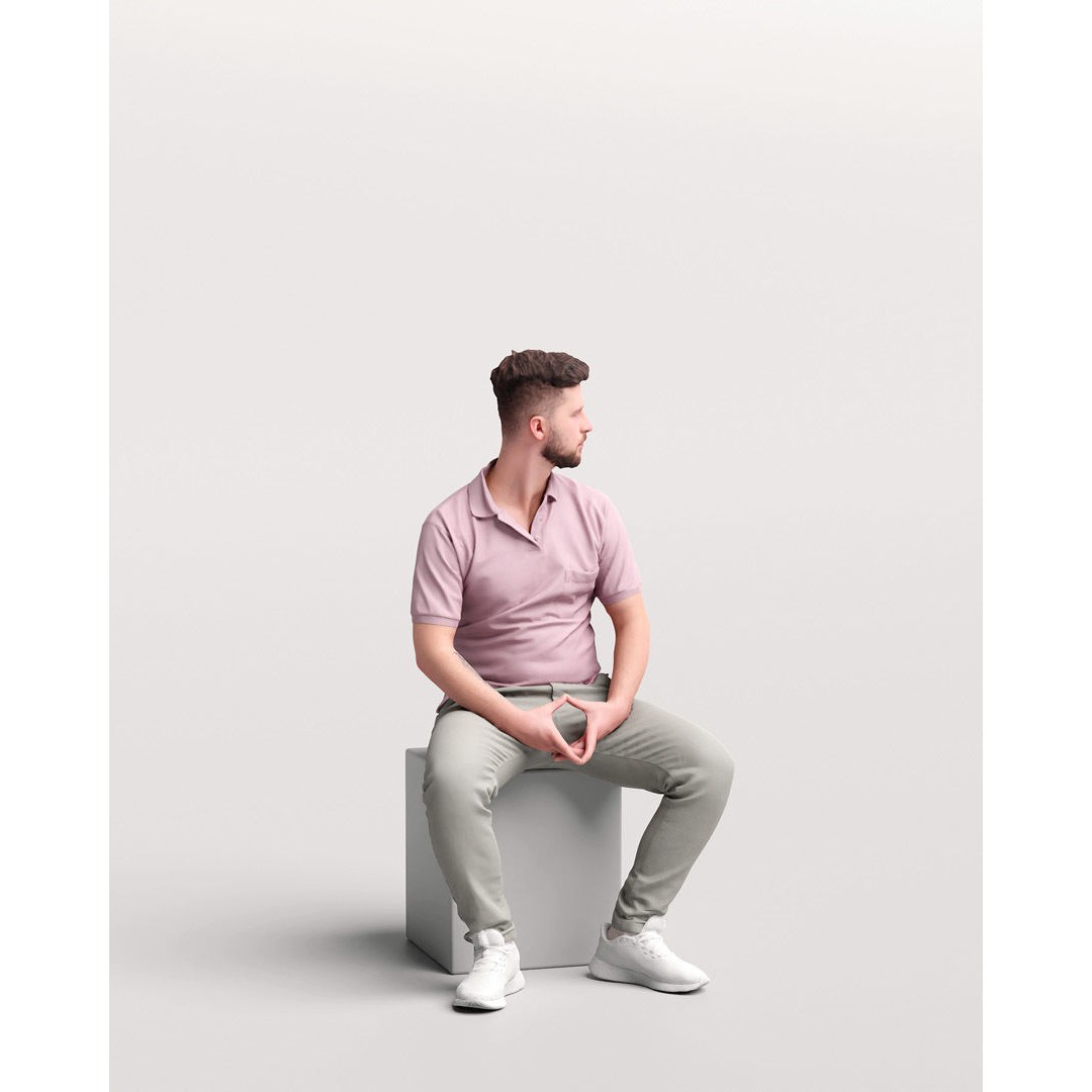 Humano Sitting Young Man 3D Model – Realistic PBR Character, FBX - View 13