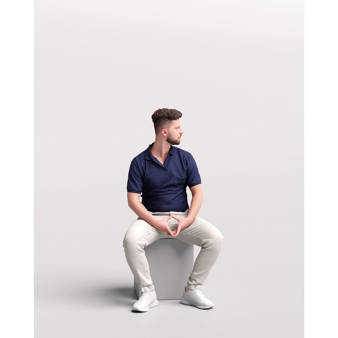 Humano Sitting Young Man 3D Model – Realistic PBR Character, FBX - View 5