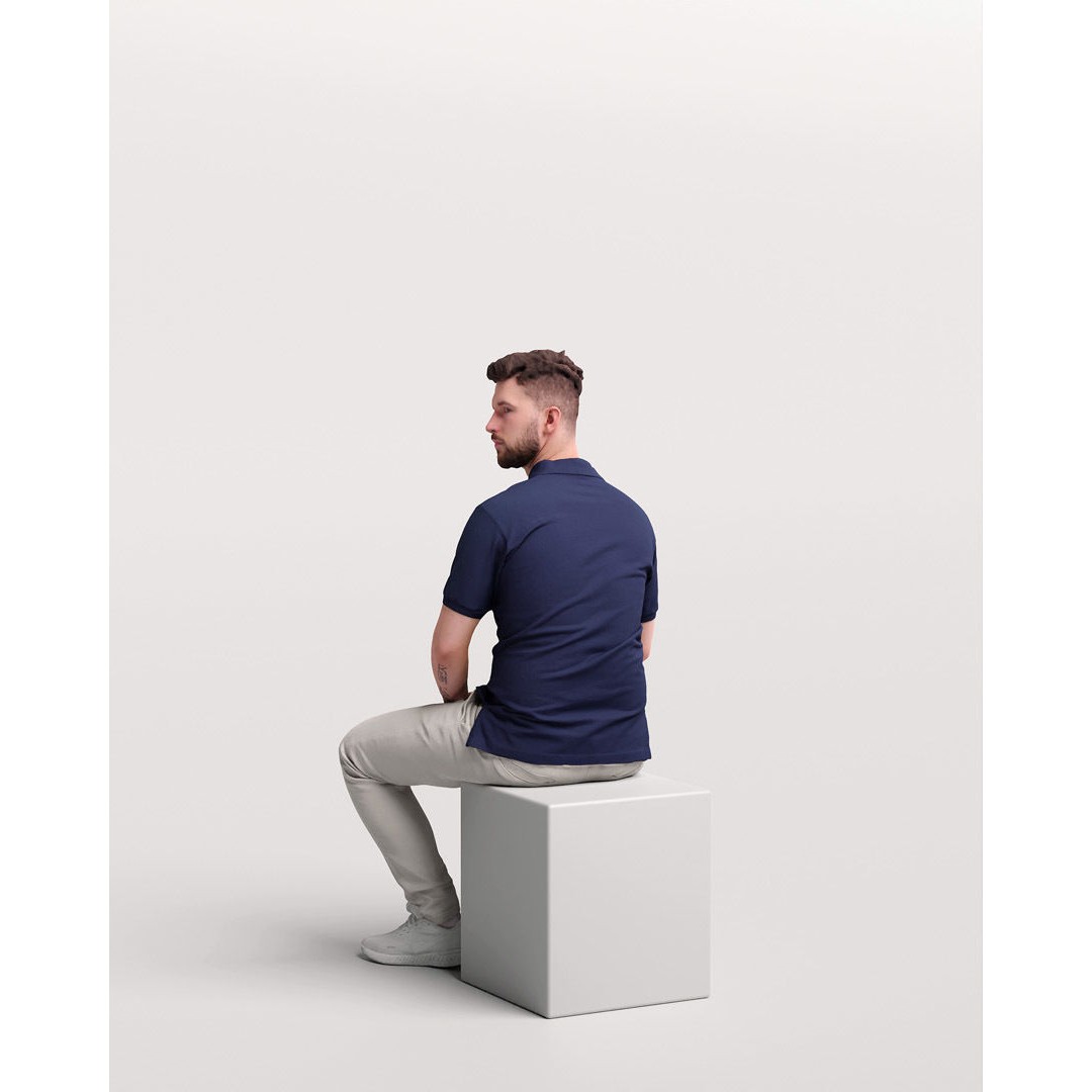 Humano Sitting Young Man 3D Model – Realistic PBR Character, FBX - View 6