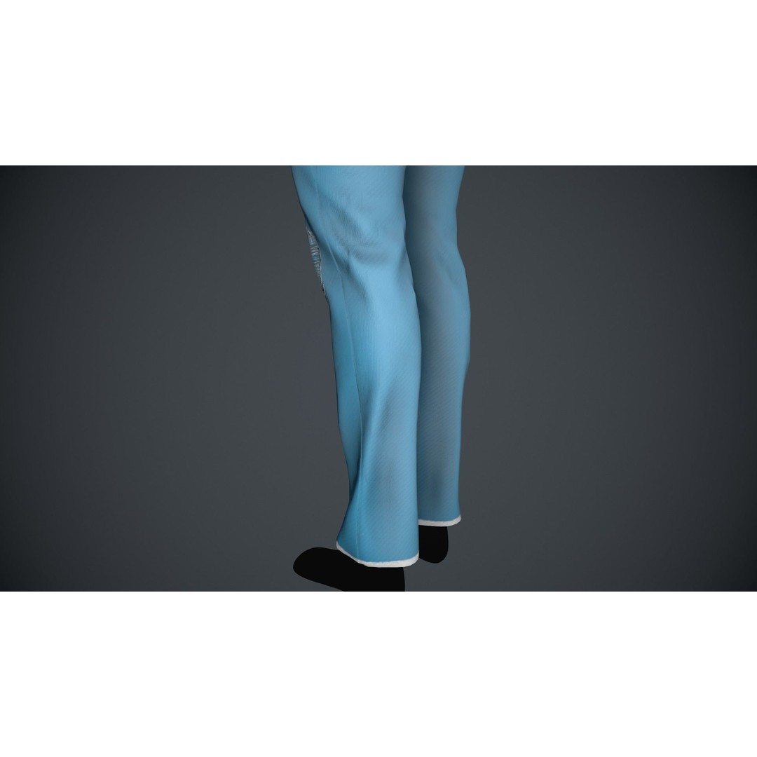 Female Light Blue Ripped Jeans 3D Model – Low Poly PBR Game Asset, FBX - View 13