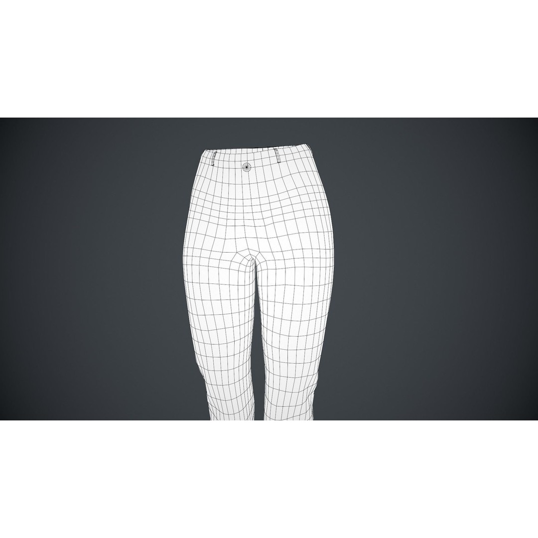 Female Light Blue Ripped Jeans 3D Model – Low Poly PBR Game Asset, FBX - View 18