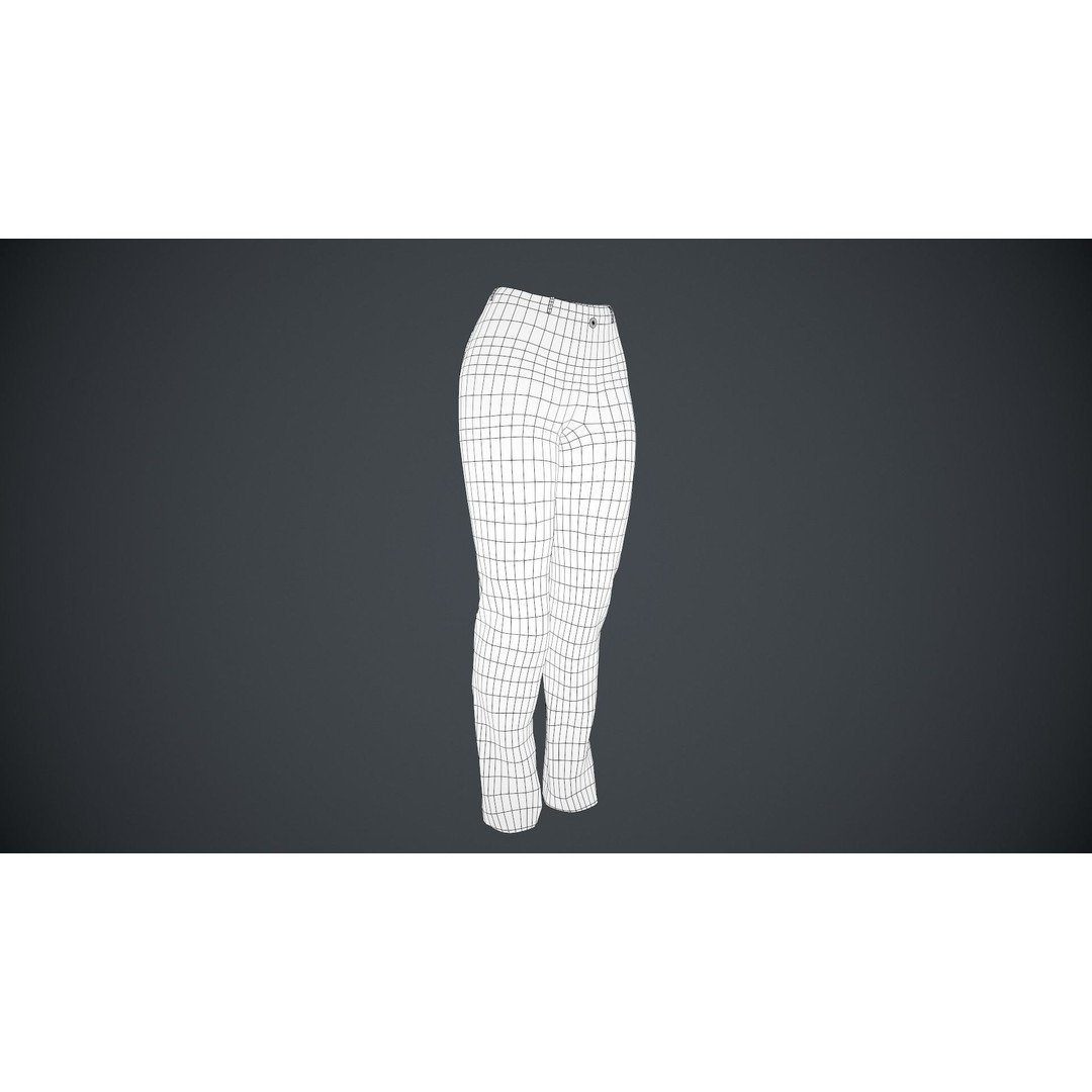 Female Light Blue Ripped Jeans 3D Model – Low Poly PBR Game Asset, FBX - View 19