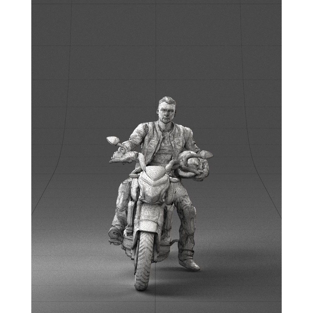 Biker 3D Model – Realistic Motorcyclist in Protective Gear, FBX, OBJ - View 10