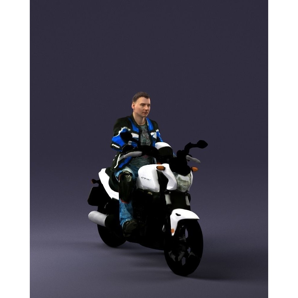 Biker 3D Model – Realistic Motorcyclist in Protective Gear, FBX, OBJ - View 11