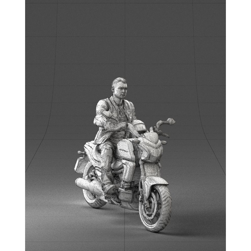 Biker 3D Model – Realistic Motorcyclist in Protective Gear, FBX, OBJ - View 13