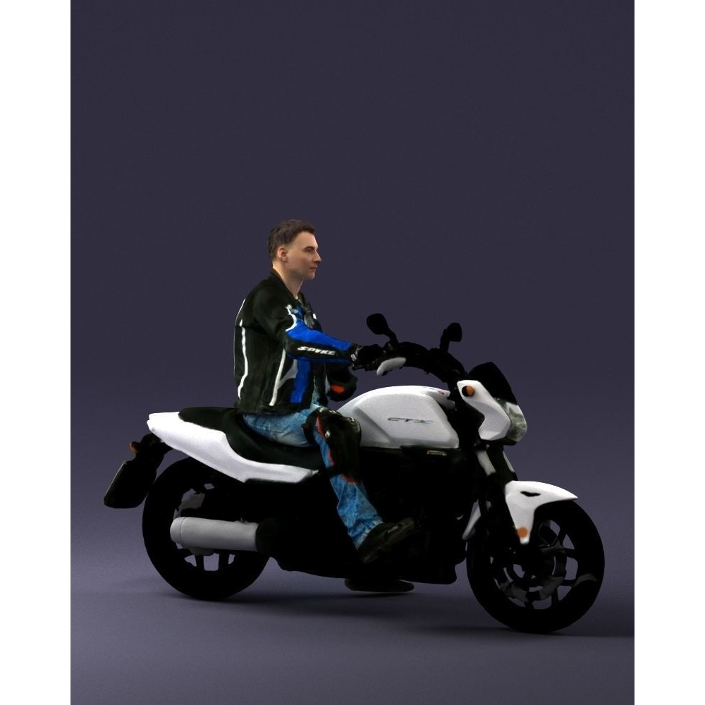 Biker 3D Model – Realistic Motorcyclist in Protective Gear, FBX, OBJ - View 14