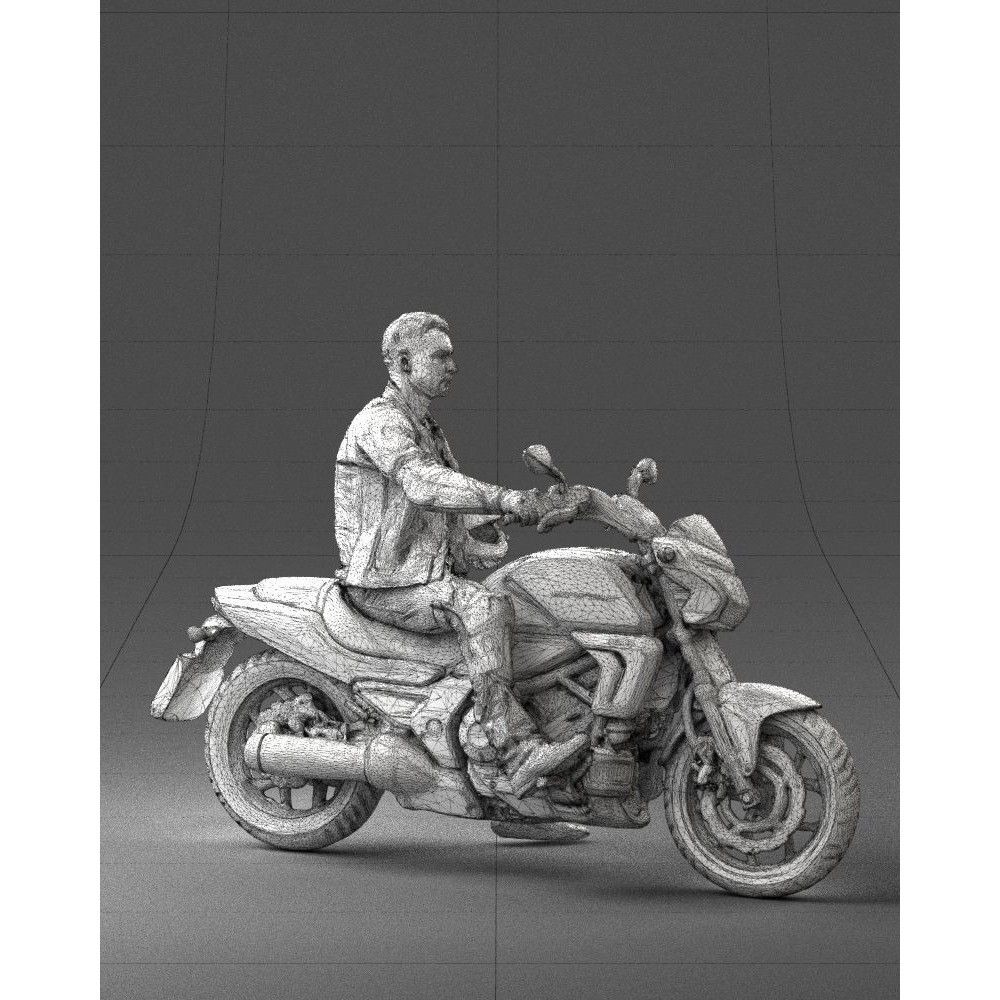 Biker 3D Model – Realistic Motorcyclist in Protective Gear, FBX, OBJ - View 16