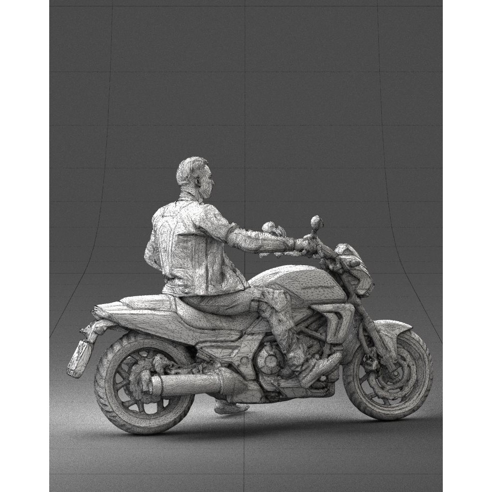 Biker 3D Model – Realistic Motorcyclist in Protective Gear, FBX, OBJ - View 19