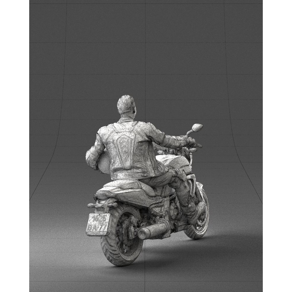 Biker 3D Model – Realistic Motorcyclist in Protective Gear, FBX, OBJ - View 22