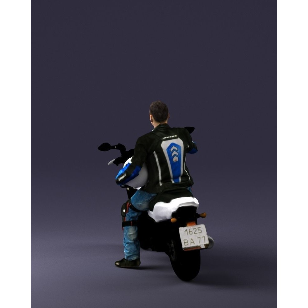 Biker 3D Model – Realistic Motorcyclist in Protective Gear, FBX, OBJ - View 23