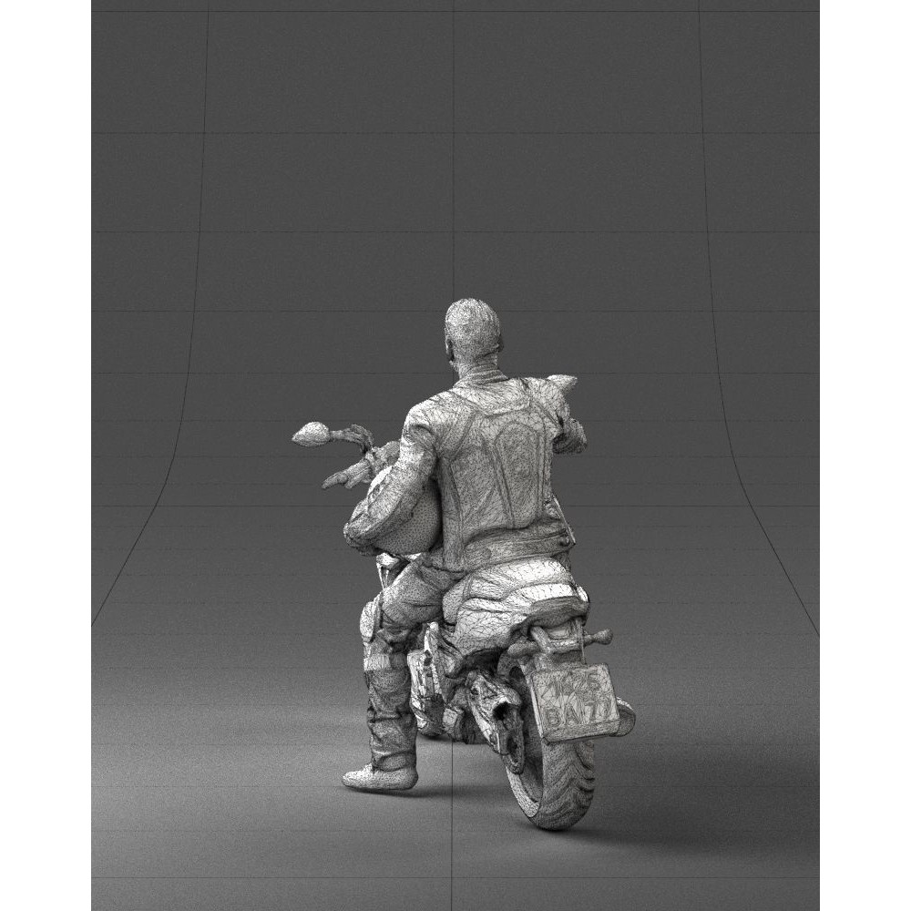 Biker 3D Model – Realistic Motorcyclist in Protective Gear, FBX, OBJ - View 25