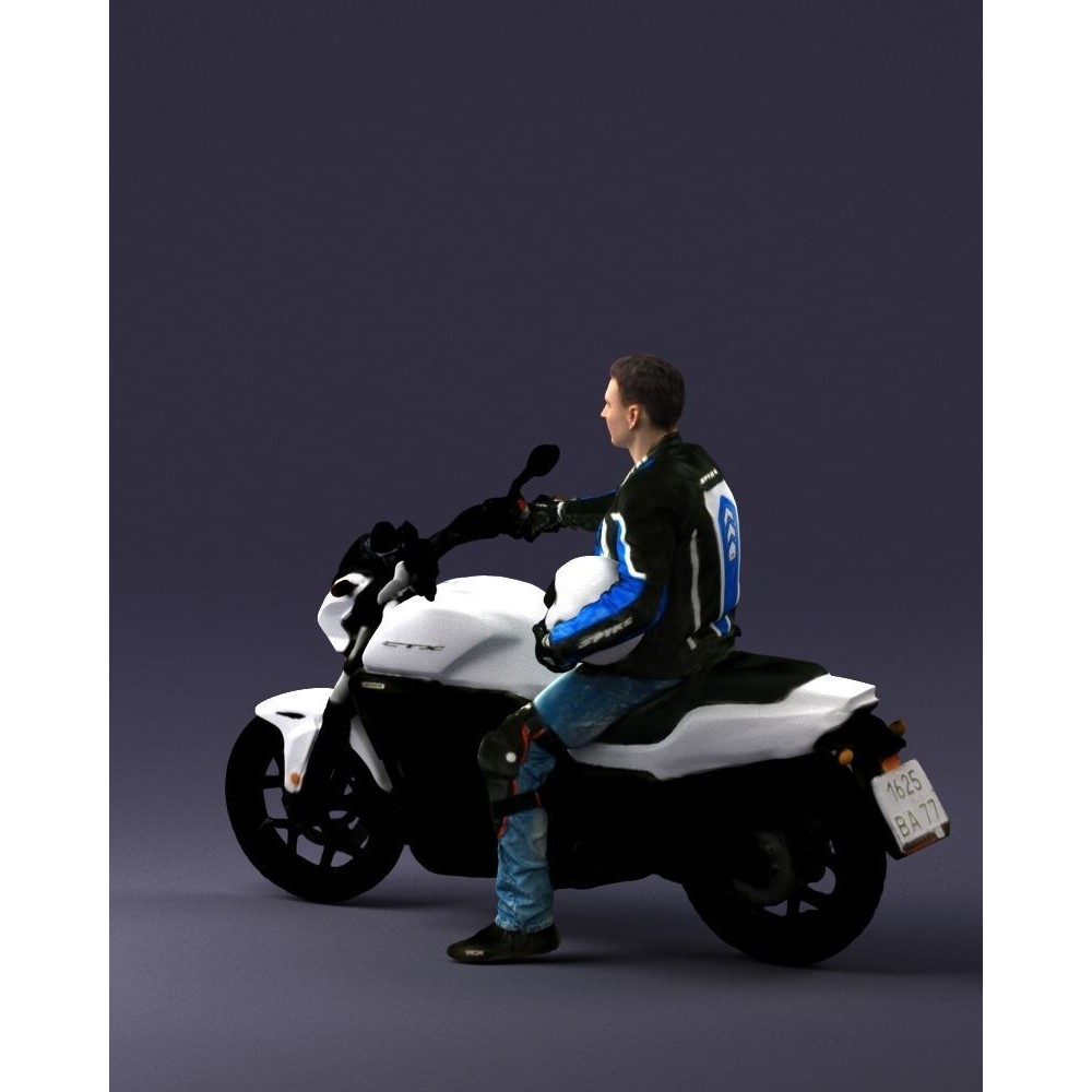 Biker 3D Model – Realistic Motorcyclist in Protective Gear, FBX, OBJ - View 26
