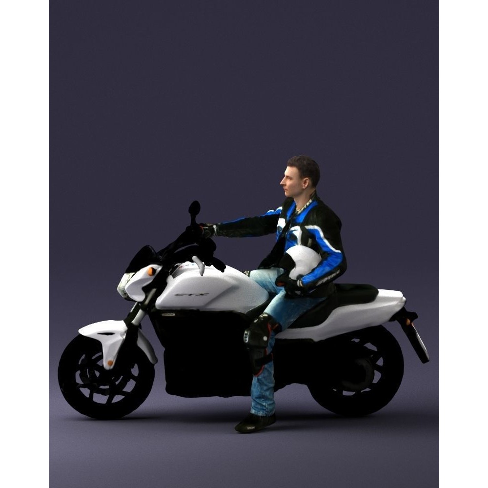 Biker 3D Model – Realistic Motorcyclist in Protective Gear, FBX, OBJ - View 29