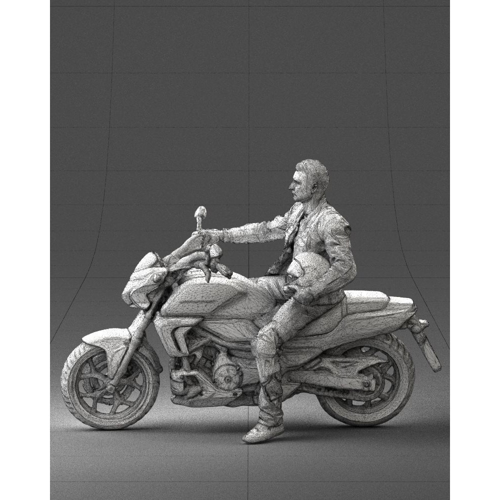 Biker 3D Model – Realistic Motorcyclist in Protective Gear, FBX, OBJ - View 31
