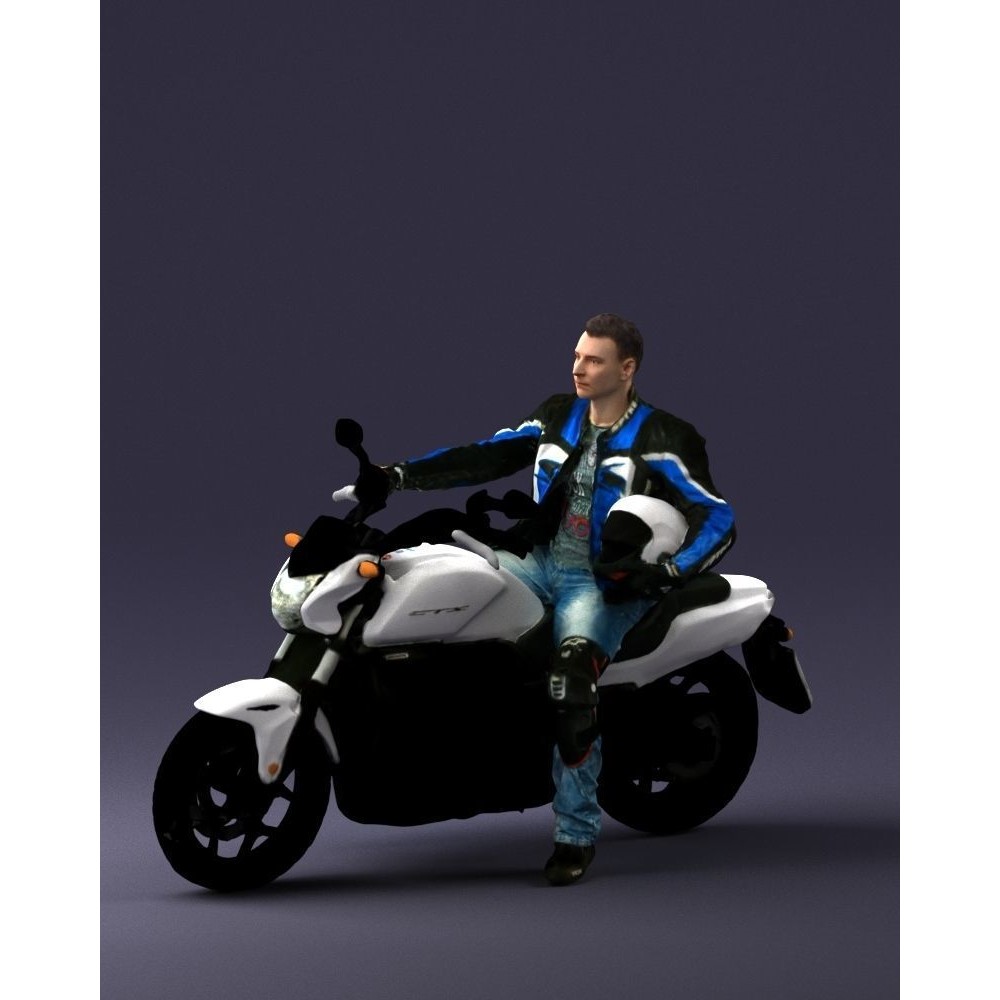 Biker 3D Model – Realistic Motorcyclist in Protective Gear, FBX, OBJ - View 32