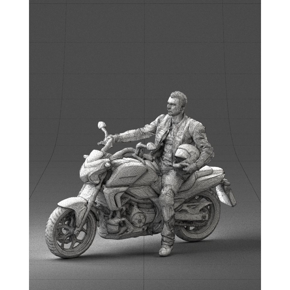 Biker 3D Model – Realistic Motorcyclist in Protective Gear, FBX, OBJ - View 34