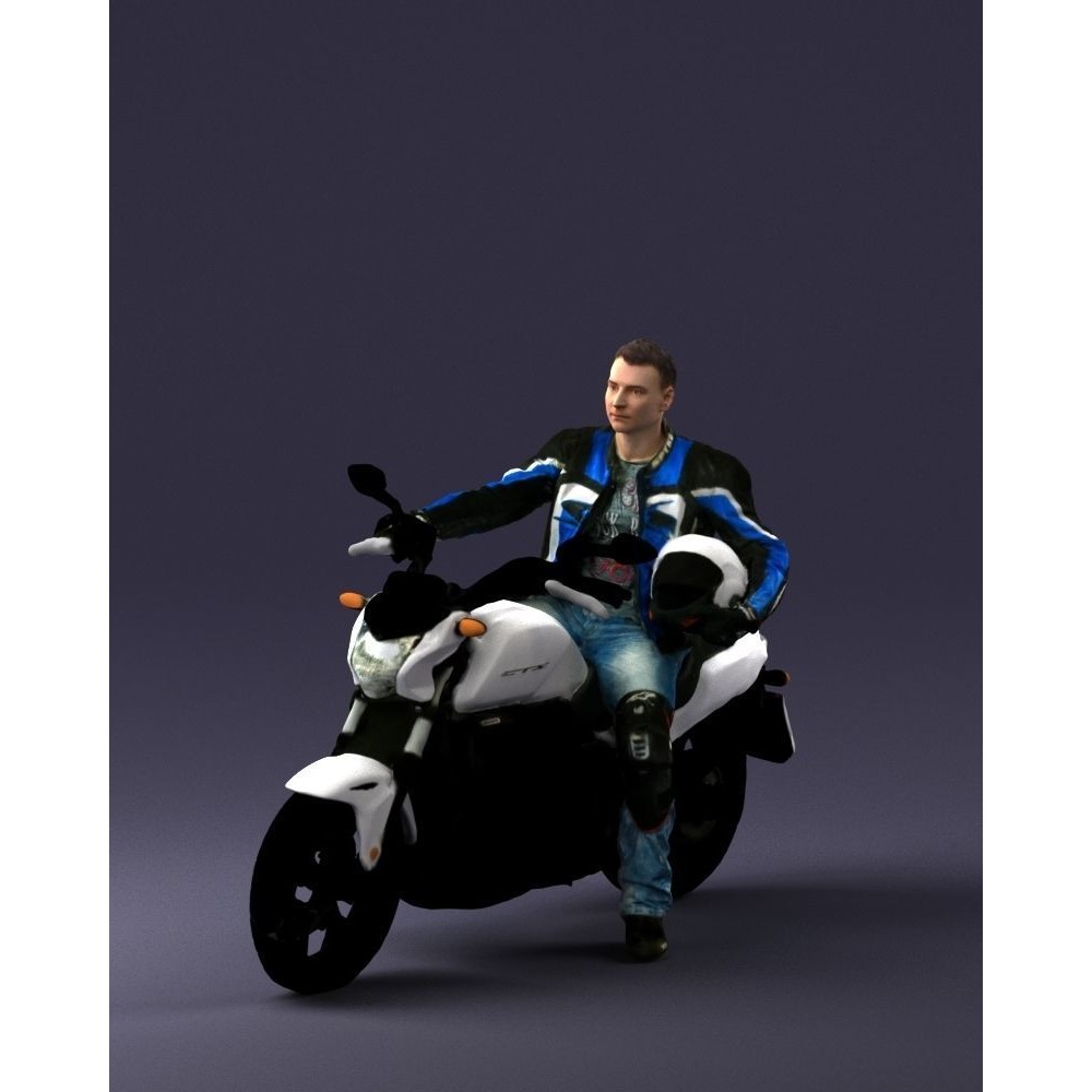 Biker 3D Model – Realistic Motorcyclist in Protective Gear, FBX, OBJ - View 35