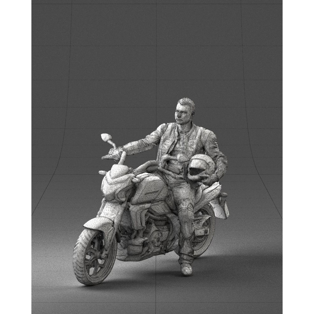 Biker 3D Model – Realistic Motorcyclist in Protective Gear, FBX, OBJ - View 37