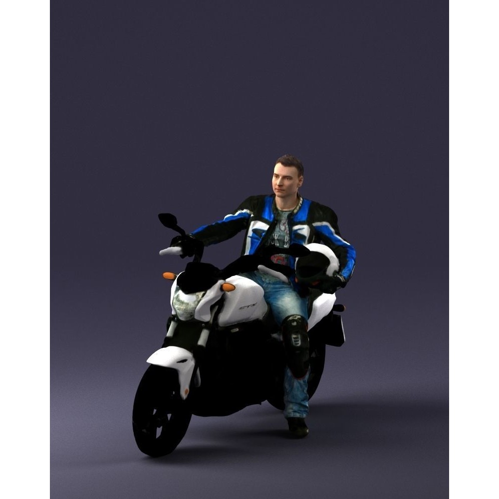 Biker 3D Model – Realistic Motorcyclist in Protective Gear, FBX, OBJ - View 38