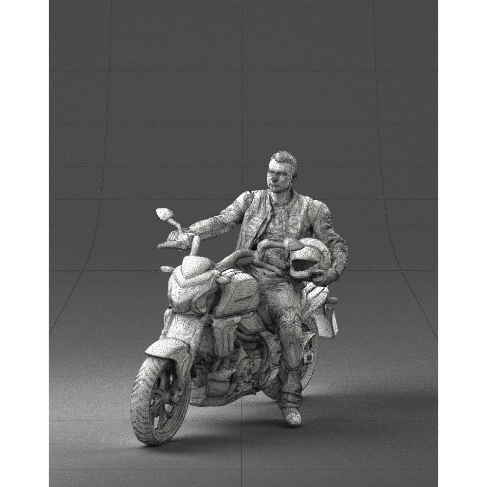 Biker 3D Model – Realistic Motorcyclist in Protective Gear, FBX, OBJ - View 4