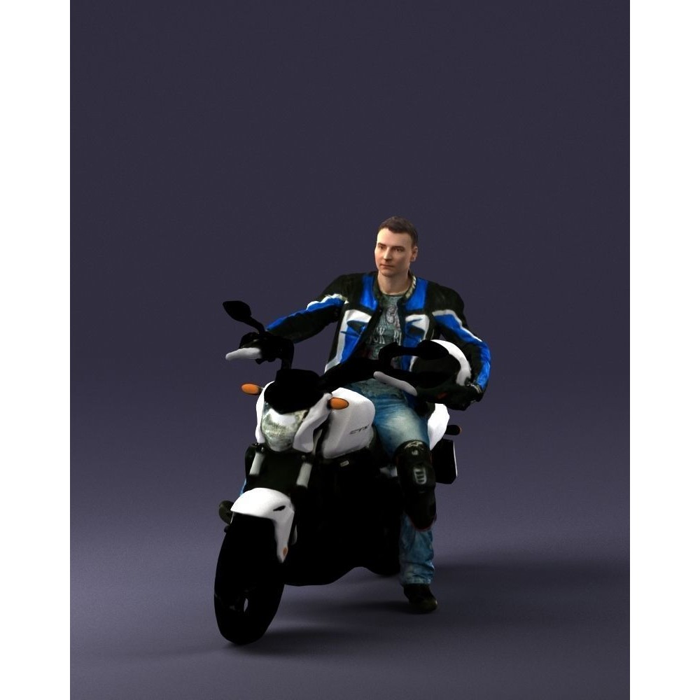 Biker 3D Model – Realistic Motorcyclist in Protective Gear, FBX, OBJ - View 5
