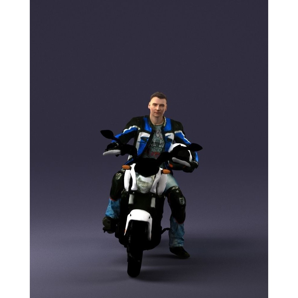 Biker 3D Model – Realistic Motorcyclist in Protective Gear, FBX, OBJ - View 8
