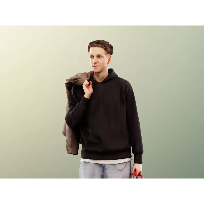 Standing Casual Young Man 3D Model – Low Poly Character, FBX, OBJ - View 2