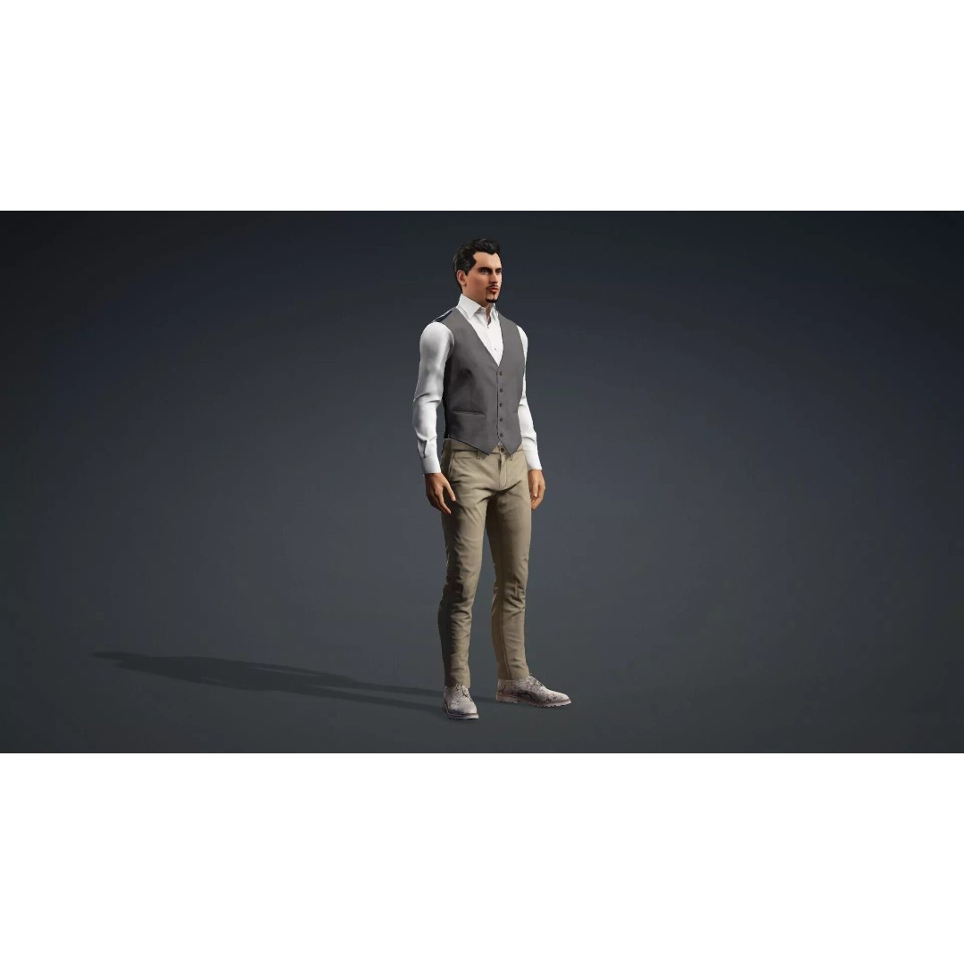 Detailed Male Character 3D Model – Rigged, PBR Textures, FBX - View 11