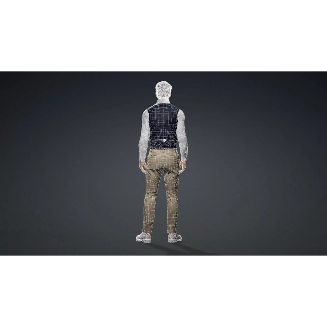 Detailed Male Character 3D Model – Rigged, PBR Textures, FBX - View 16