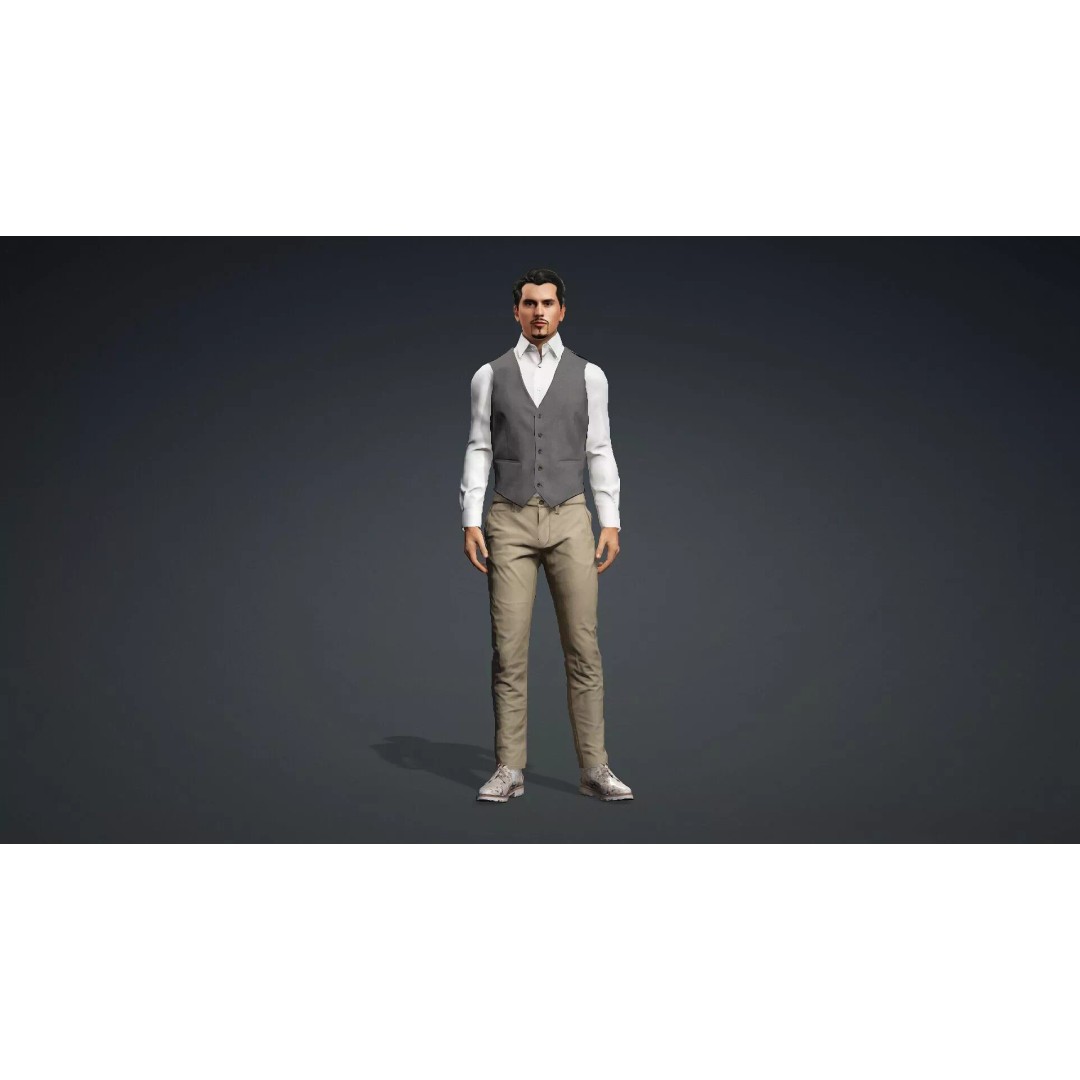 Detailed Male Character 3D Model – Rigged, PBR Textures, FBX - View 3