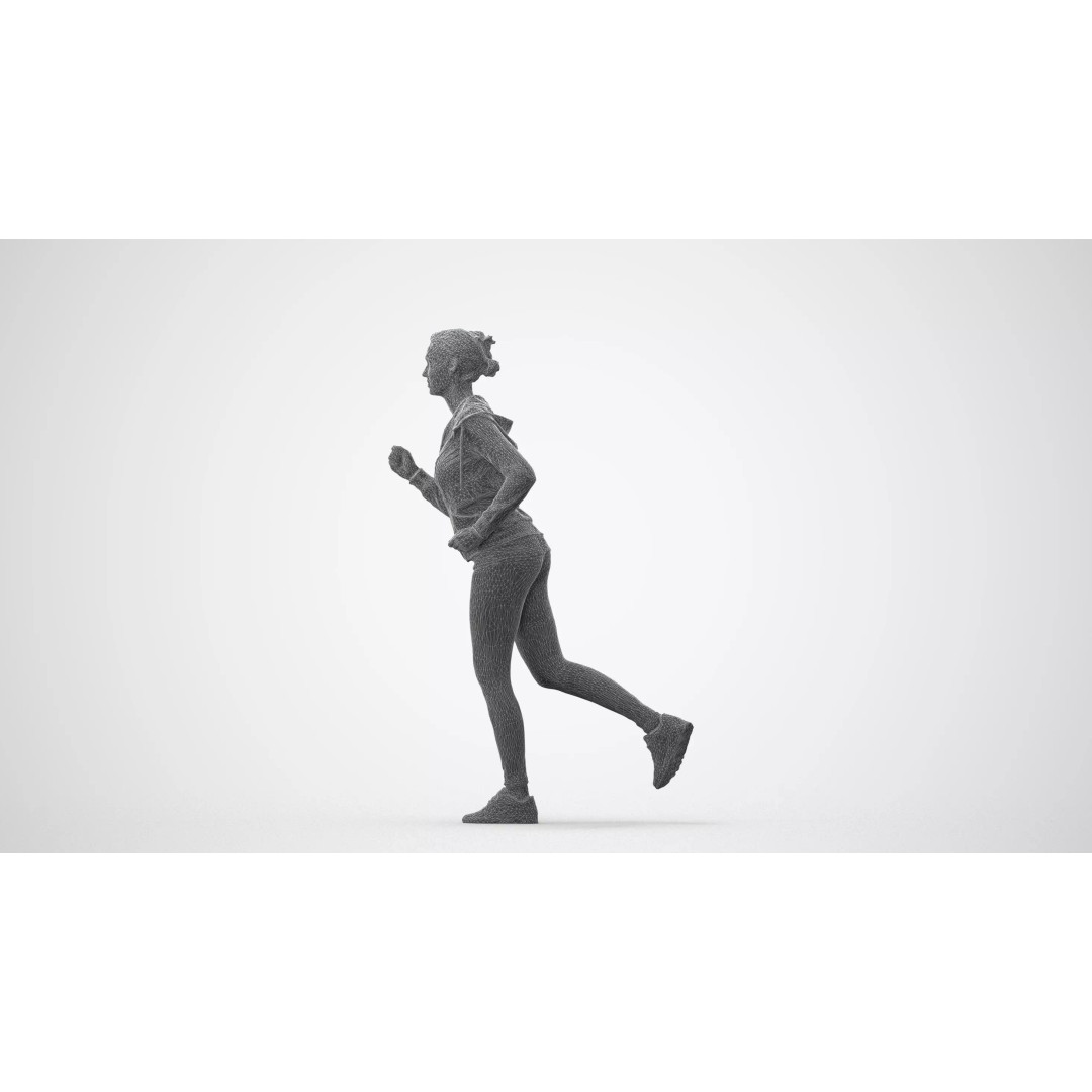 Caucasian Woman Running 3D Model – Game Ready Athletic Character, FBX - View 10